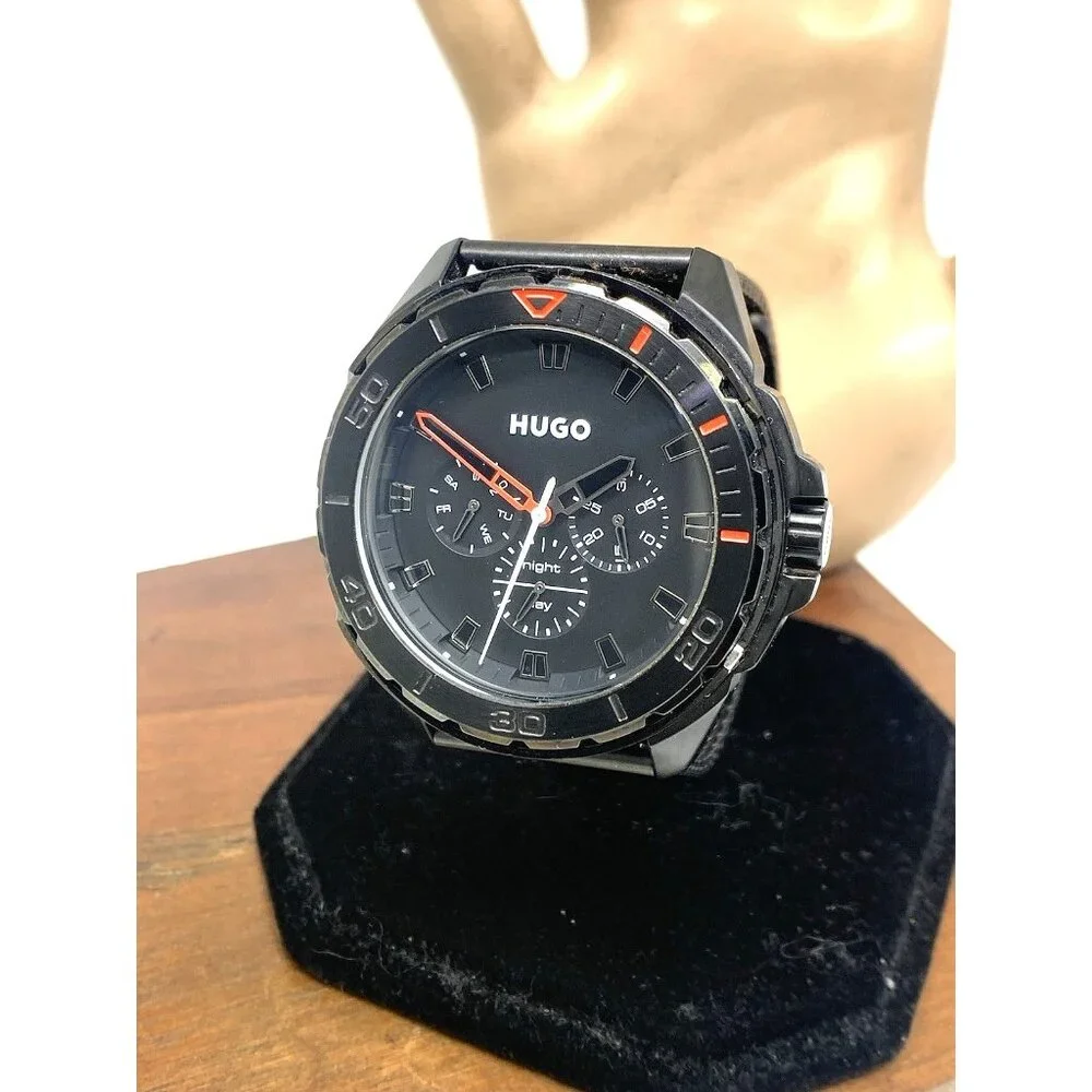 Hugo Boss Men's Watch 1530289 Quartz Black Dial Mesh Stainless Steel 44mm